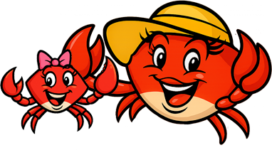Bubble Bay's crab family waving